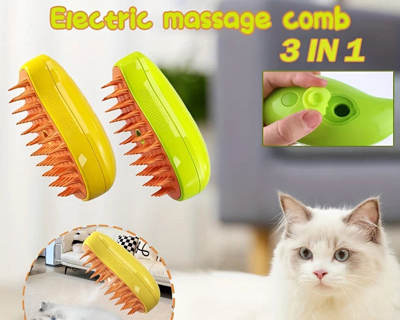 Pet Steam Brush Cat Dog Cleaning Steamy Spray Massage Beauty Comb 3 in 1 Hair Removal Grooming Supplies Pets Accessories
