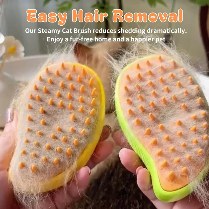 Pet Steam Brush Cat Dog Cleaning Steamy Spray Massage Beauty Comb 3 in 1 Hair Removal Grooming Supplies Pets Accessories
