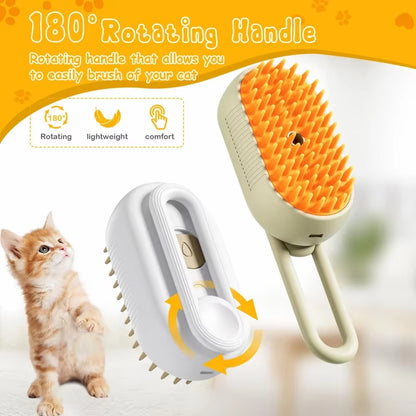 Pet Steam Brush Cat Dog Cleaning Steamy Spray Massage Beauty Comb 3 in 1 Hair Removal Grooming Supplies Pets Accessories